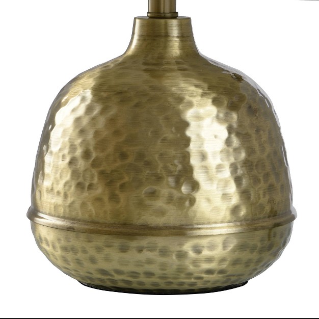 Hammered Gold Metal Table Lamp With White Shade Stylecraft