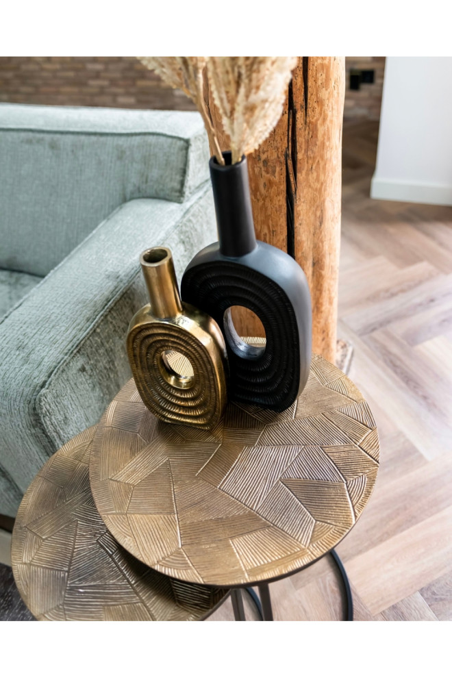 Round Gold Nested Coffee Tables (2)  OROA Tulum   Industrial   Coffee Table Sets   by Oroa   Distinctive Furniture  Houzz