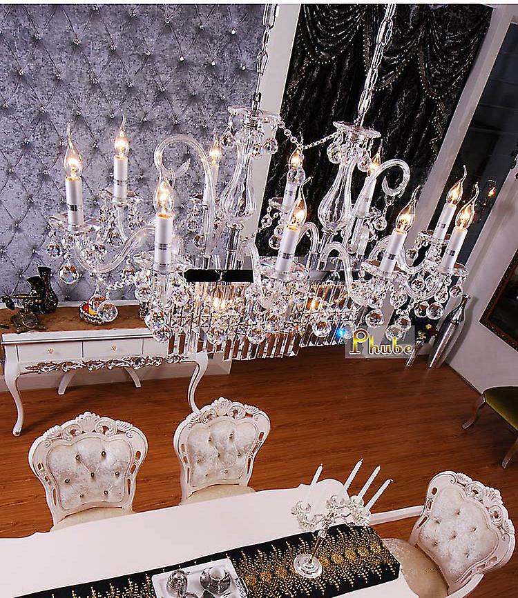 Phube Lighting Candle Crystal Chandeliers Light K9 Crystal Chandeliers Lustre Villa Chandeliers Light Lighting