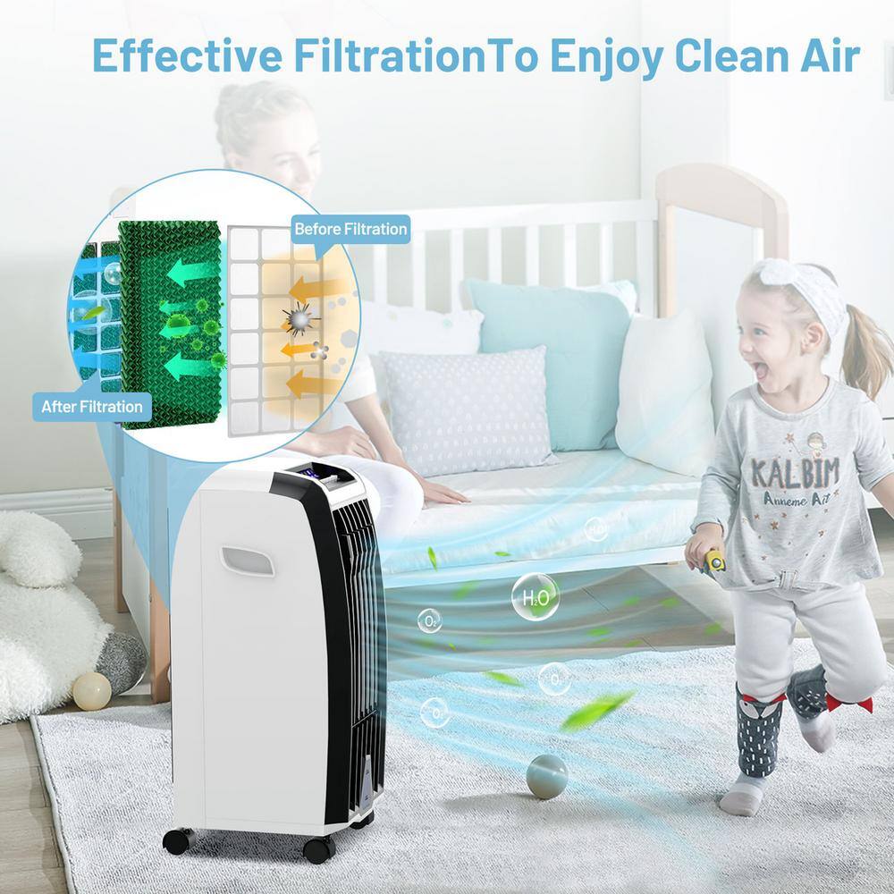 Gymax Portable Air Conditioner Air Evaporative Cooler Fan with Remote Control Casters Home Office GYMHD0097