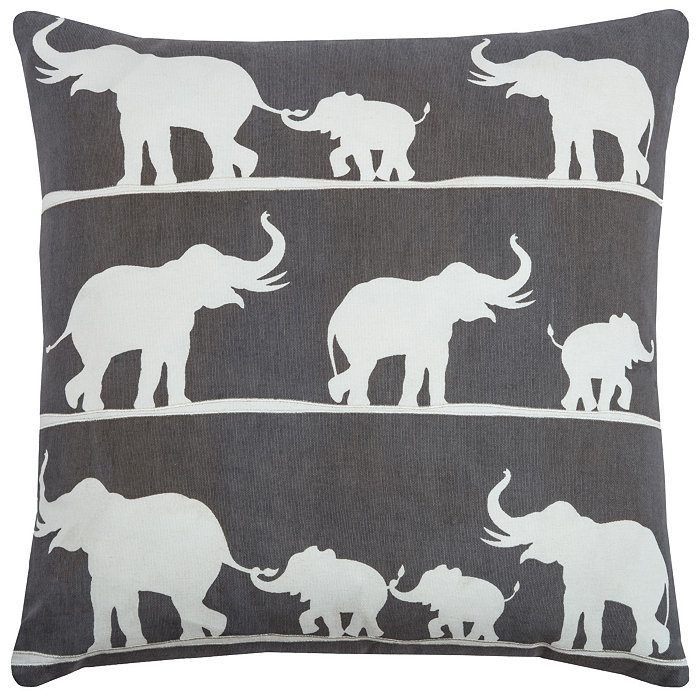 Rizzy Home Elephant Polyester Filled Decorative Pillow， 20