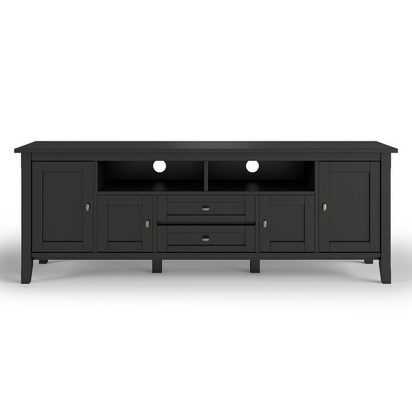 WYNDENHALL Norfolk SOLID WOOD 72 inch Wide TV Media Stand For TVs up to 80 inches - 72'' W x 17.5'' D x 26'' H