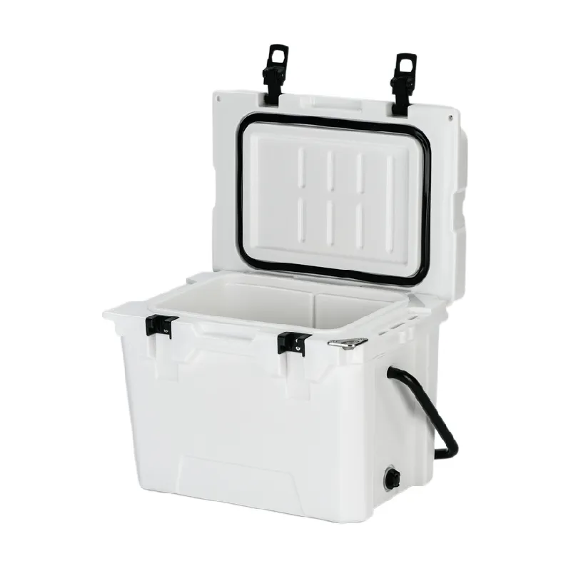 25QT china cheap plastic two wheel outdoor ice cooler box for hiking