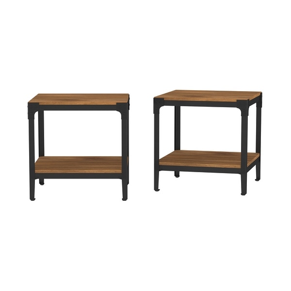 Middlebrook Witten Angle Iron Side Tables (Set of 2) Barnwood