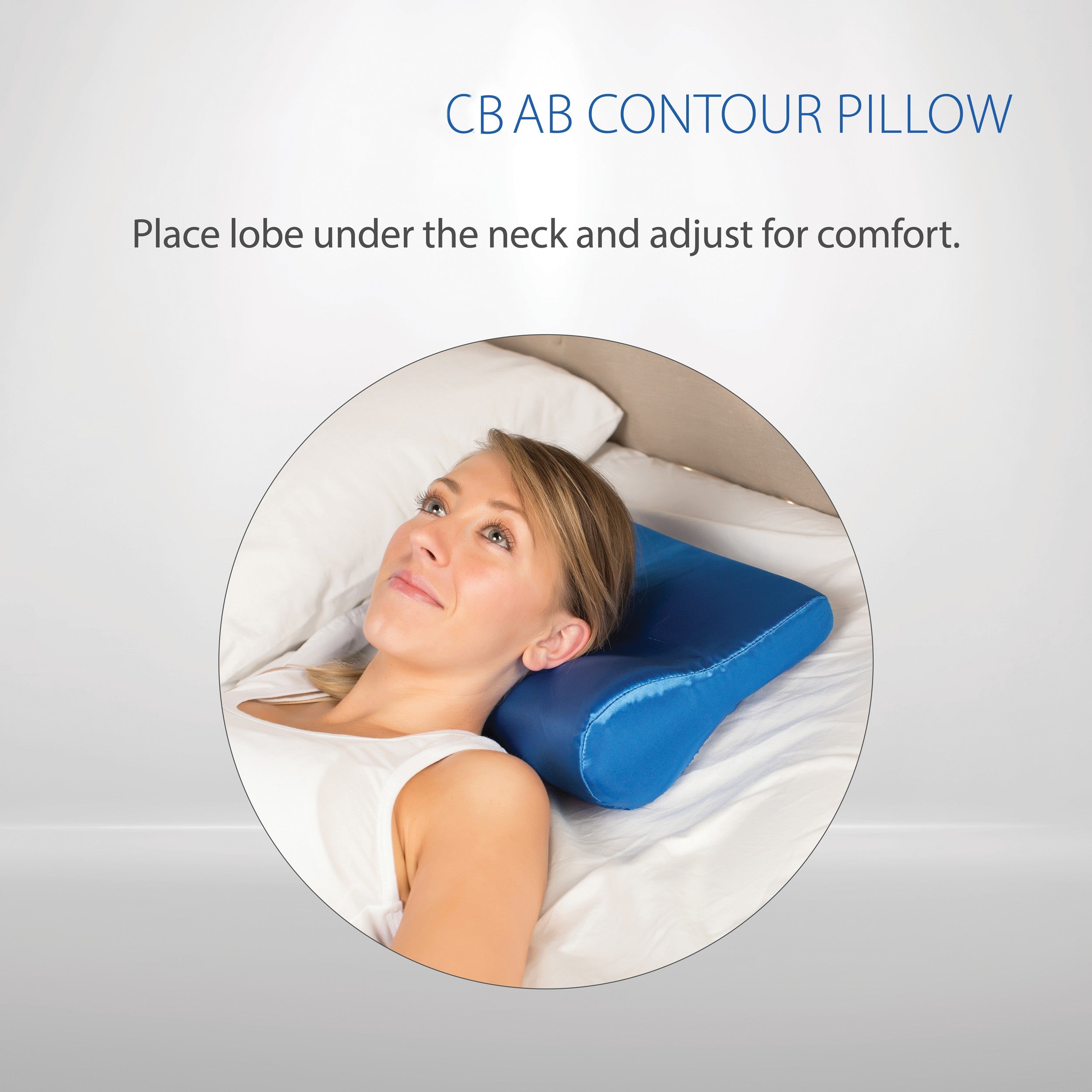 AB Contour Cervical Support Pillow, Satin, Blue