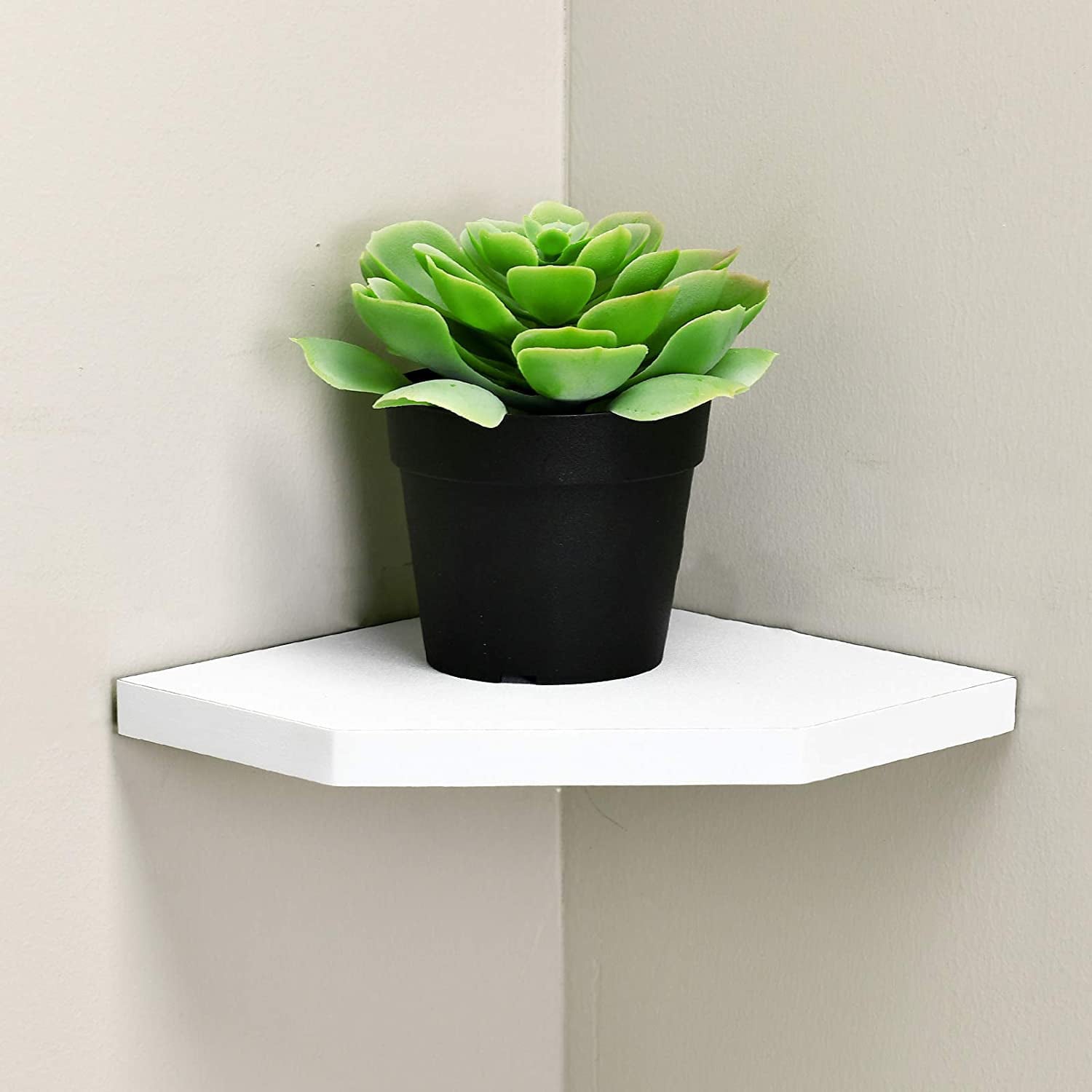 WELLAND 7-Inch Floating Corner Shelves Wall Mounted Shelves Display Rack, 7