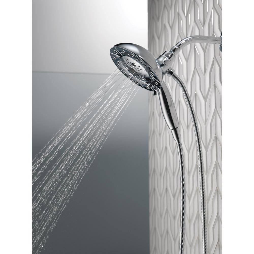 Delta In2ition 5-Spray Patterns 2.5 GPM 6.88 in. Wall Mount Dual Shower Heads in Lumicoat Chrome 58480-PR25-PK