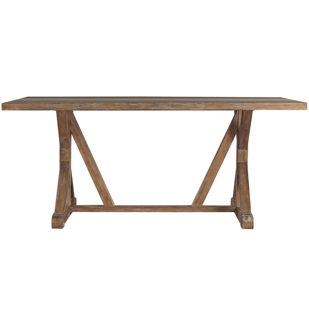 Benchwright Rustic Pine Trestle Accent Dining Table by iNSPIRE Q Artisan