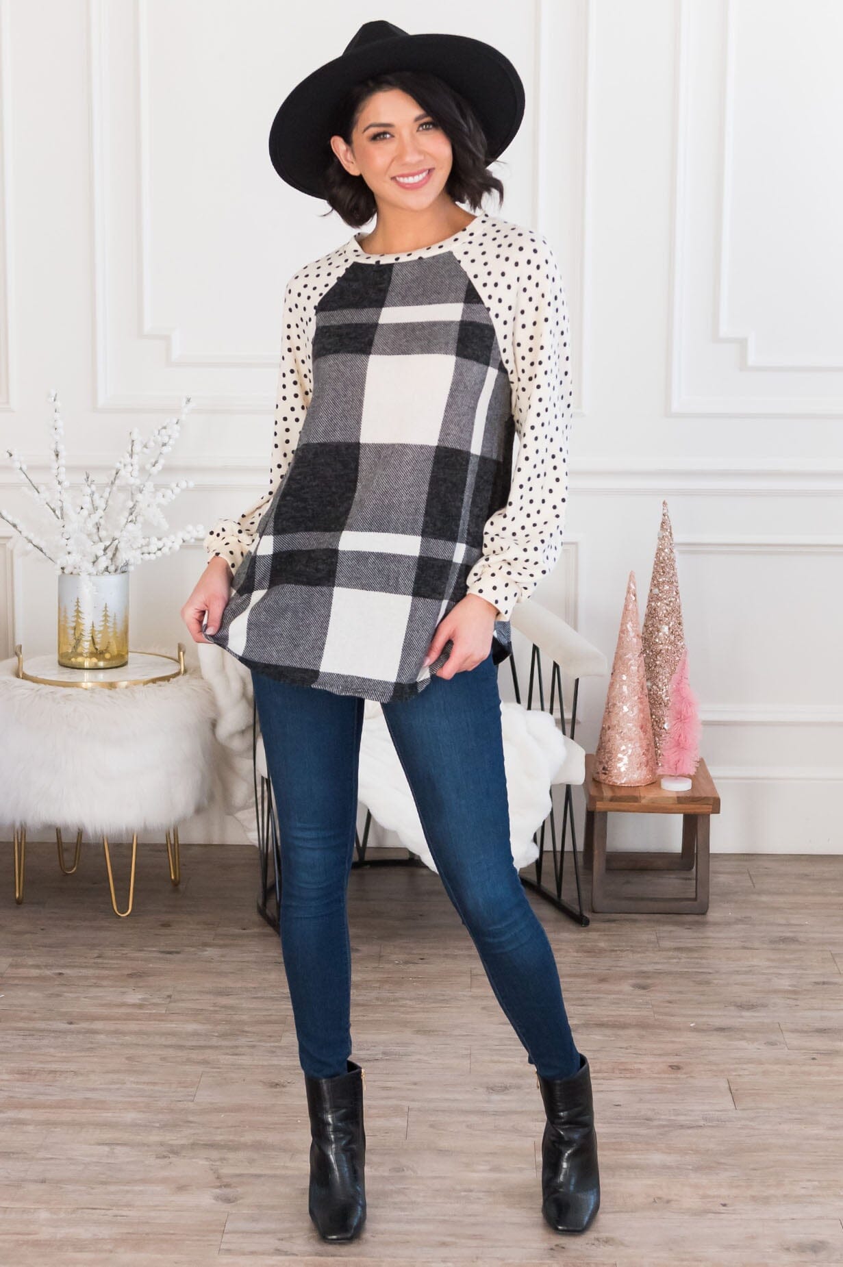 Falling For Plaid Modest Top