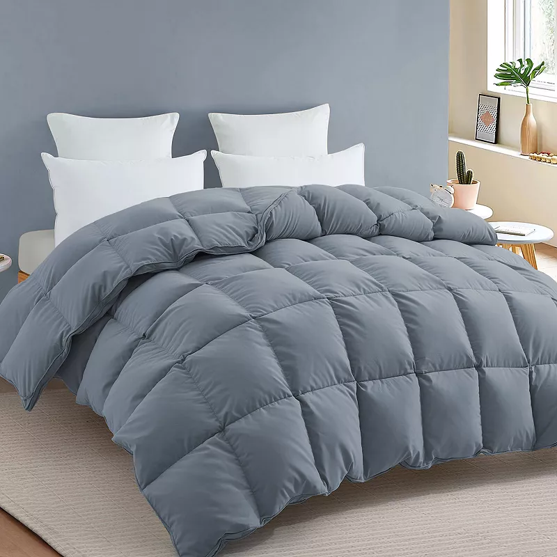 Unikome 360 TC No Noise White Goose Down Feather Fiber All Season Comforter