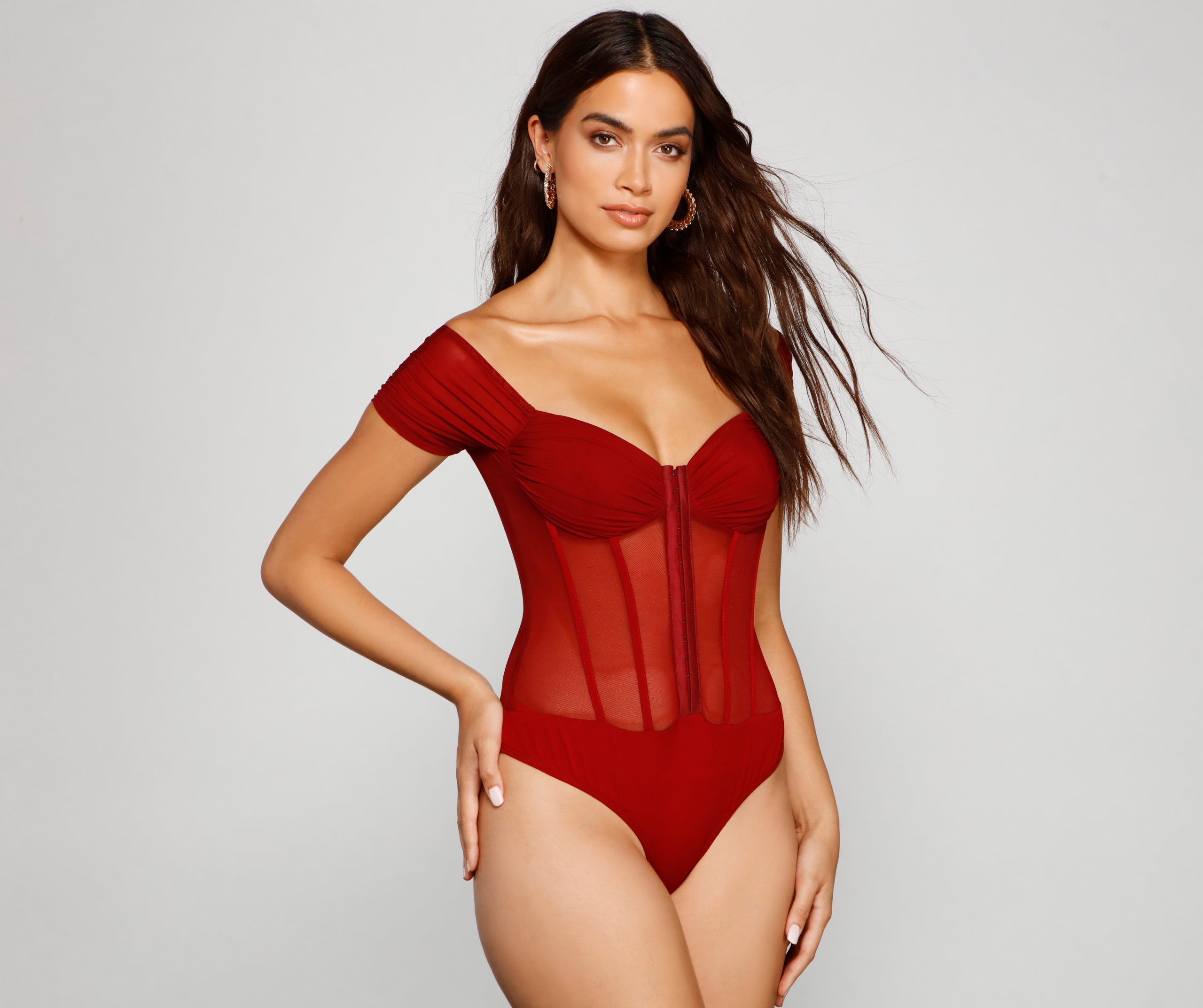 So Chic Mesh Bustier Bodysuit