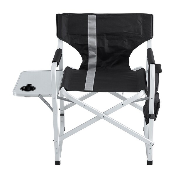 2-piece Folding Chair with Side Table and Storage Pockets，Lightweight Chair for Outdoor Camping - Overstock - 37530903