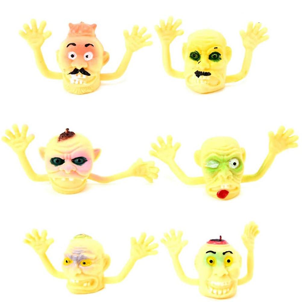 6Pcs Prank Monsters Mini Finger Puppets Kids Interactive Halloween Toy Fun Time Play Activity Gift for Boys Girls