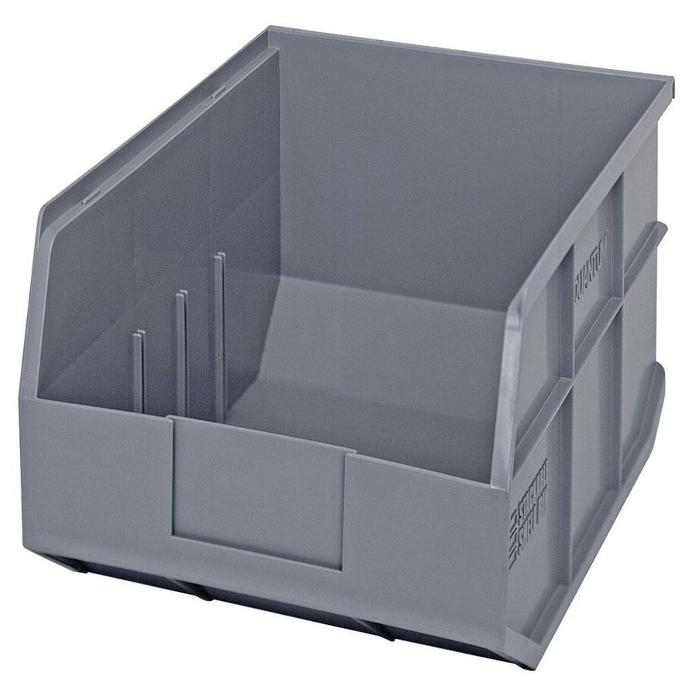 QUANTUM STORAGE SYSTEMS Stackable Shelf 19-Qt. Storage Tote in Gray (6-Pack) SSB445GY