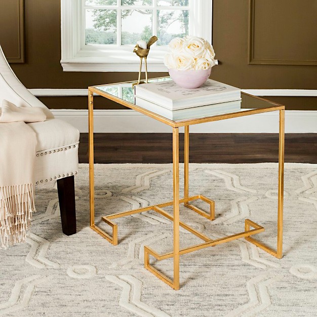 Seamus Accent Table Gold mirror Safavieh