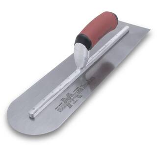 MARSHALLTOWN 14 in. x 4 in. Round Front End Finishing Durasoft Handle Trowel MXS64RED