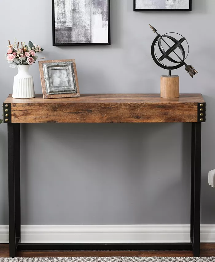 Luxen Home 31.5 H Manufactured Wood Metal and Iron Console and Entry Table