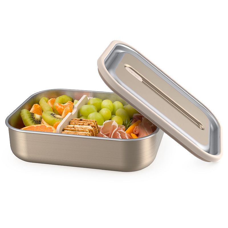 Neutral Bentgo Stainless Leak-Proof Bento-Style Lunch Box with Removable Divider