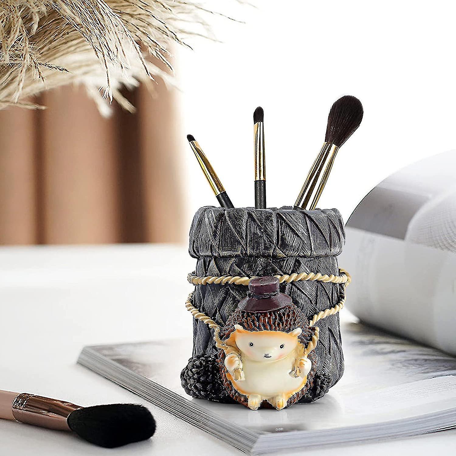 Statue Ornament Hedgehog Pen Holder Learning Ornament Desk Office