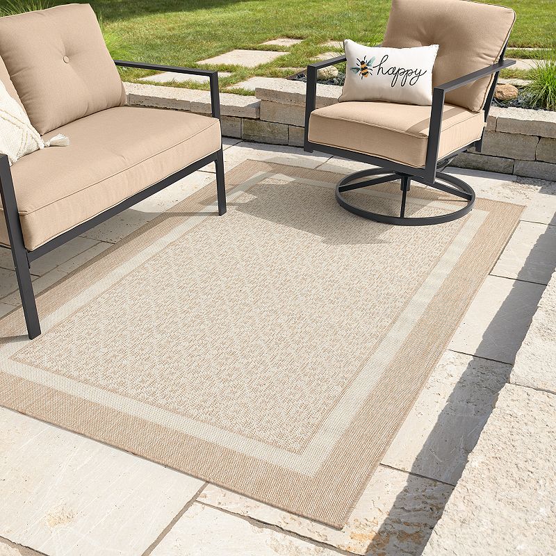 Sonoma Goods For Life® Framed Border Indoor Outdoor Area and Throw Rug