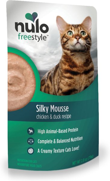 Nulo Freestyle Silky Mousse Chicken and Duck Recipe Grain-Free Wet Cat Food， 2.8-oz， case of 24