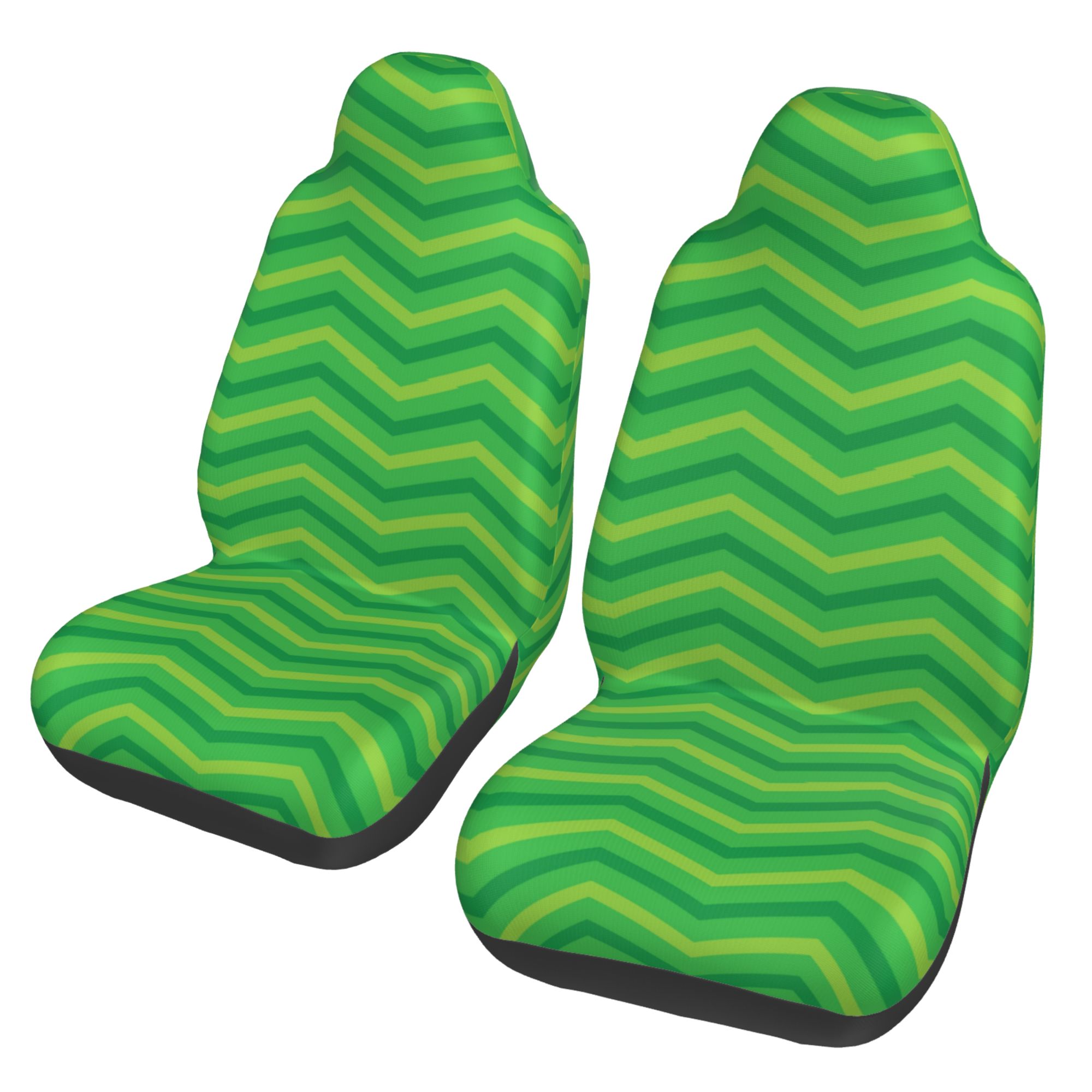 ZICANCN Car Seat Cover Green Wavy Lines Car Front Seat Covers Protectors ， Automotive Seat Covers for Cars Trucks Suv