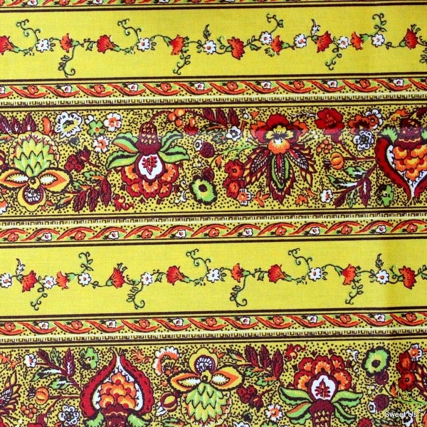 Wipeable Tablecloth Spill Resistant Cotton French Indienne Fleur