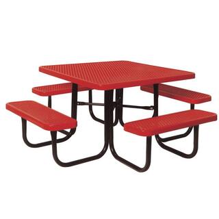 Ultra Play 46 in. Diamond Red Commercial Park Portable Square Table PBK358-VR