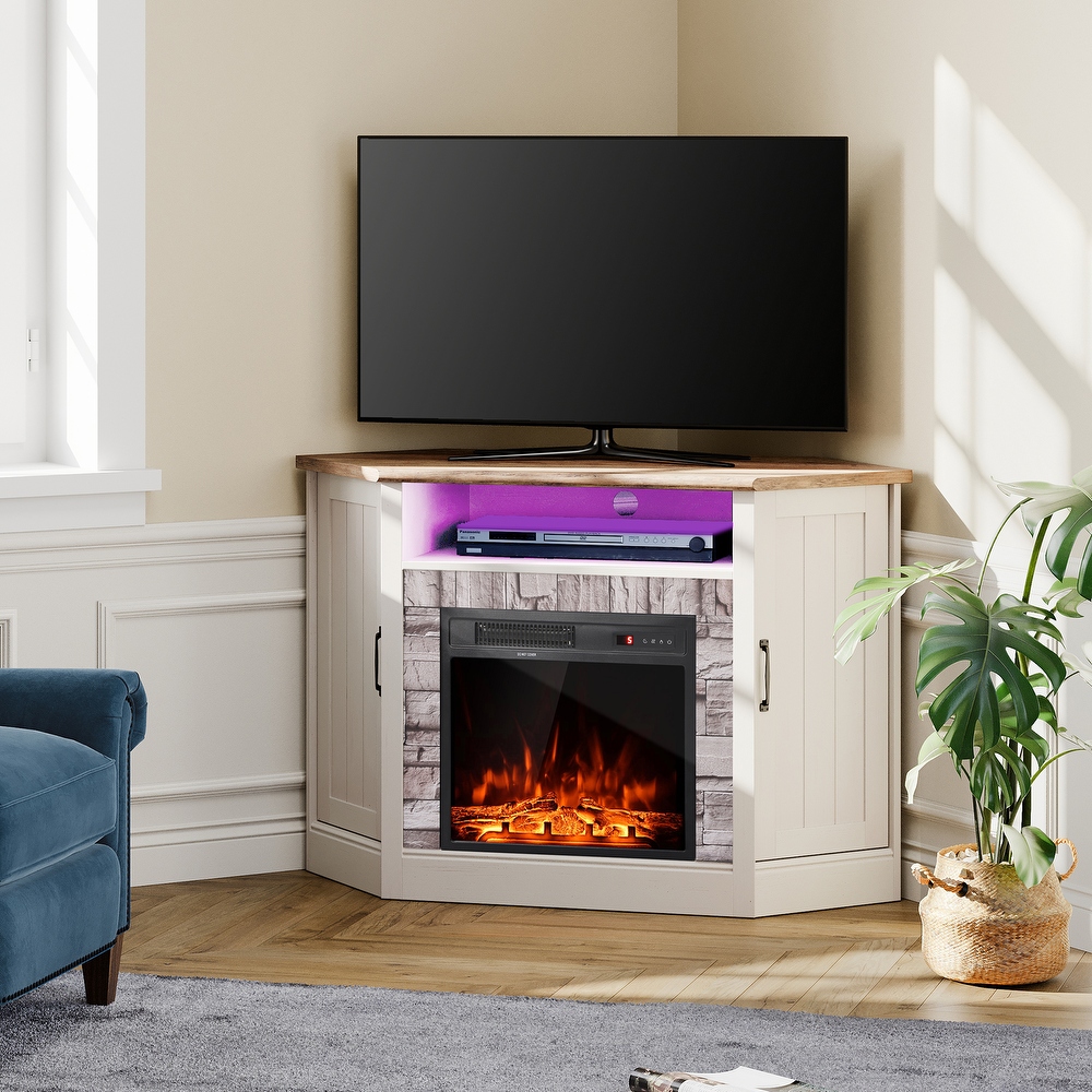 Fireplace Corner TV Stand for 55 Inch TV Entertainment Center 47\