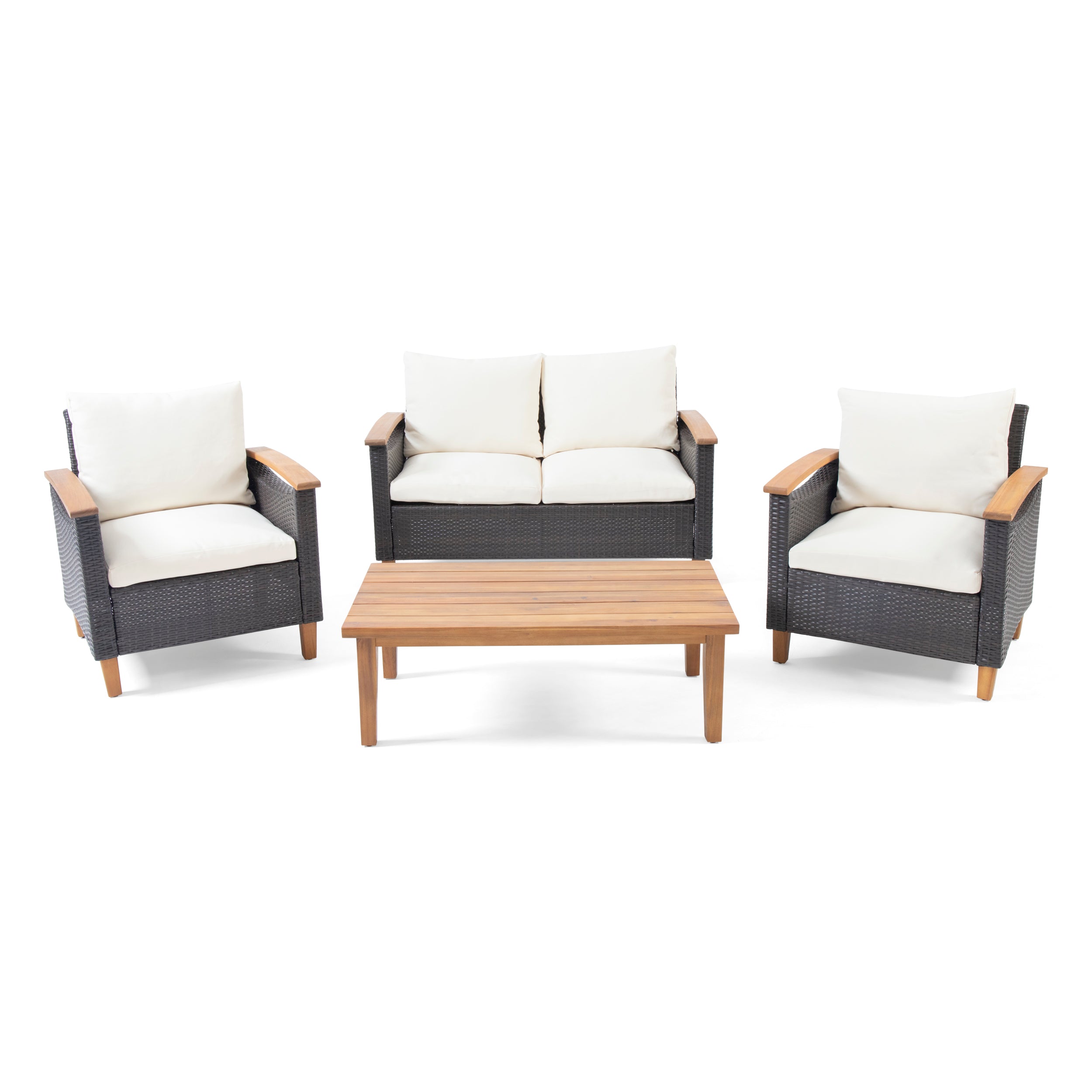 Velthur Outdoor 4 Seater Chat Set with Coffee Table