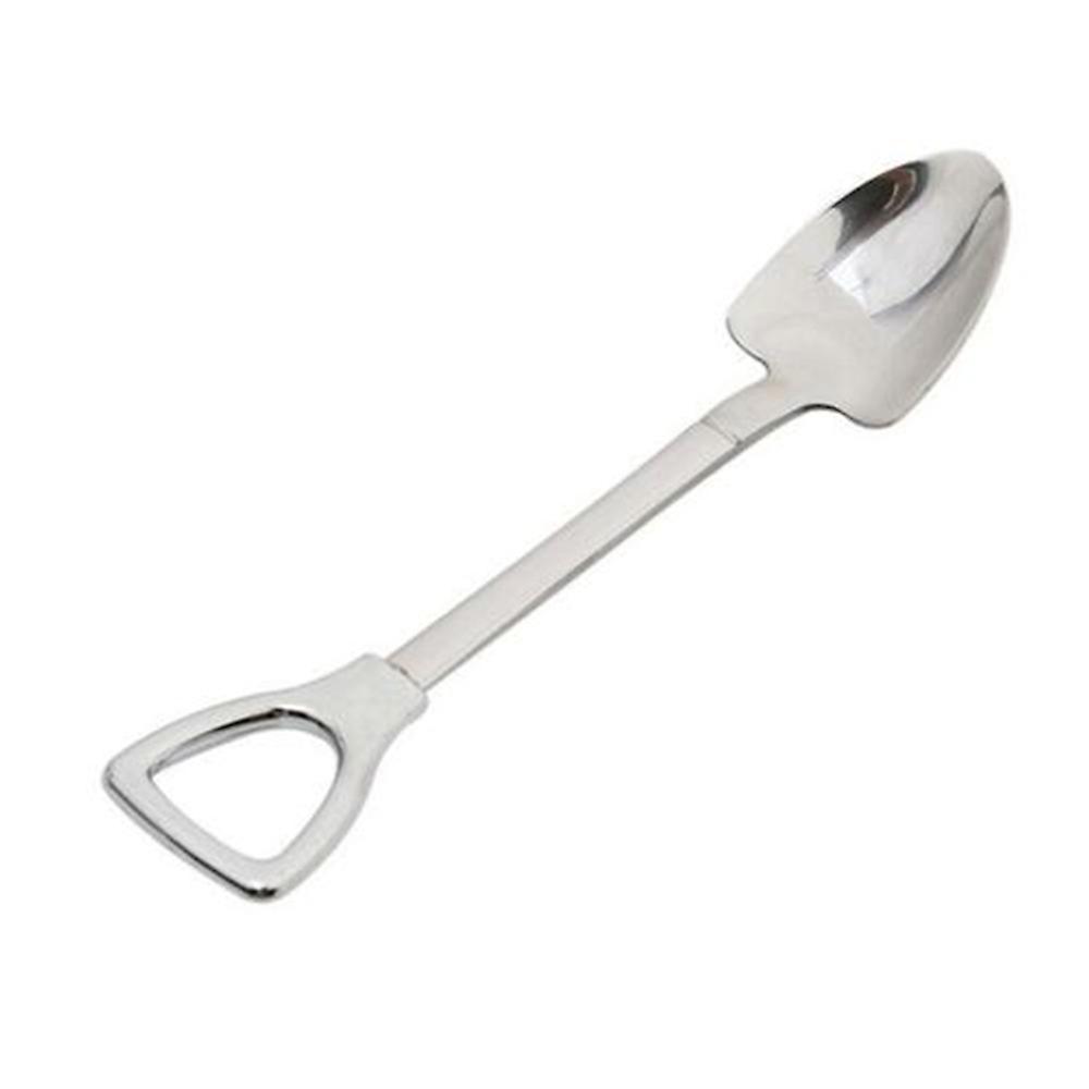 1pc Creative Stainless Steel Spoon Shovel Shape Fork Coffee Ice Cream Soup Honey Spoon Handle Spoons Kitchen Accessories