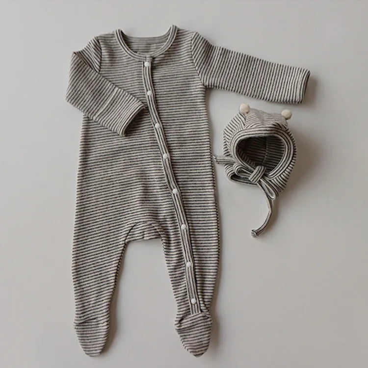 0-24M Newborn Kid Baby Boys Girls Winter Clothes Long Sleeve Striped Cotton Romper Cute Sweet Jumpsuit Baby Clothing Outfit