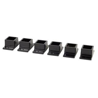 FORTRESS Athens Gloss Black Aluminum Fence Wall Mount Bracket (6-Pack) 430080