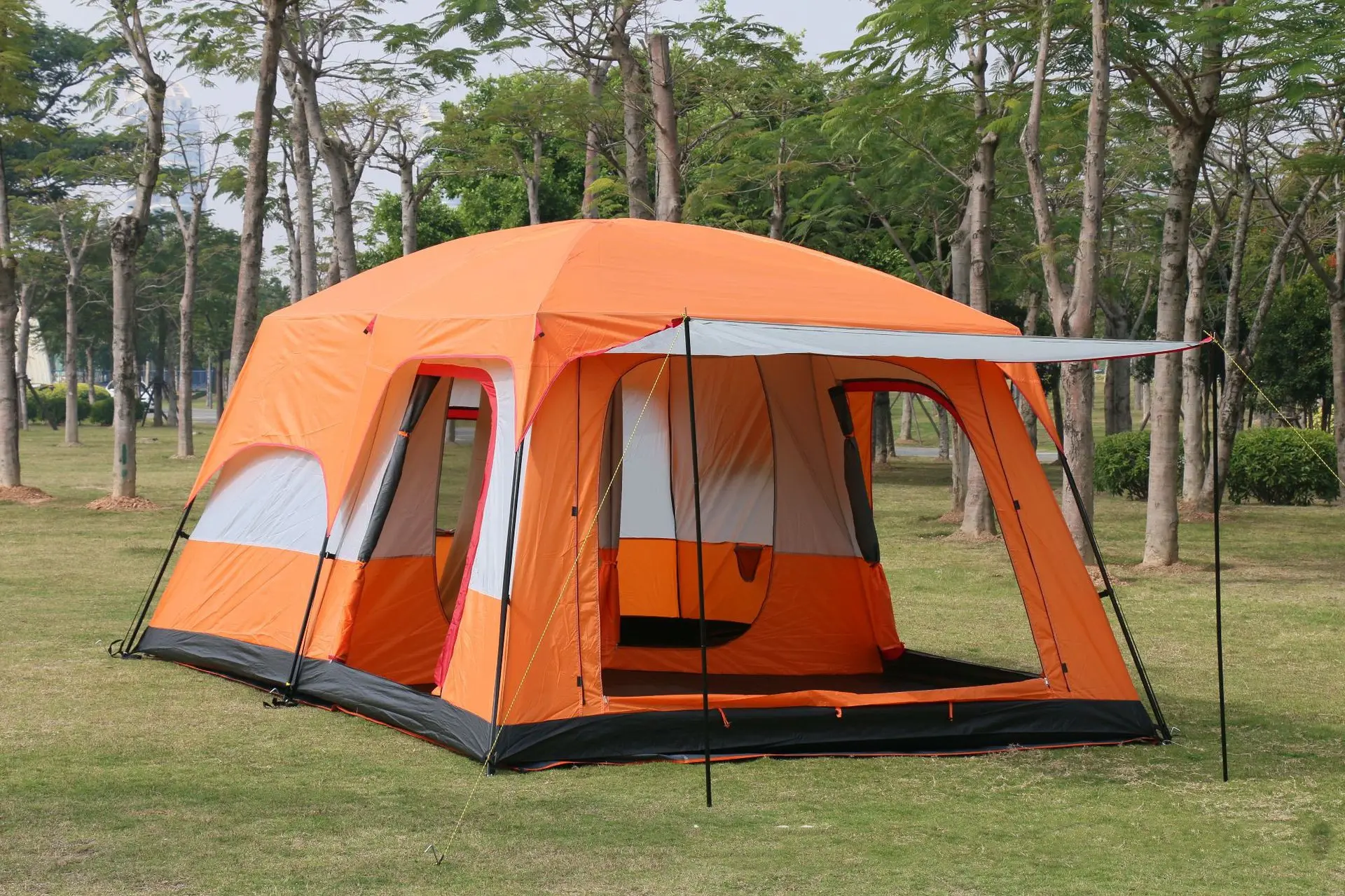 6 Person Backpacking Tents Outdoor Camping Polyester 68D Silicone Coated Fabric Double Layer Waterproof Hiking Camping Tent