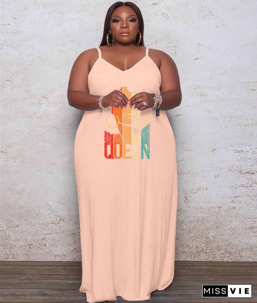 Loose Spaghetti Straps Sleeveless Plus Size Dresses