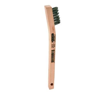 Lincoln Electric 8 in. Long Wooden Handled Stainless Steel Welding Wire Brush (.3 in. x 1.6 in. Bristle Area 3 x 7 Row) KH580