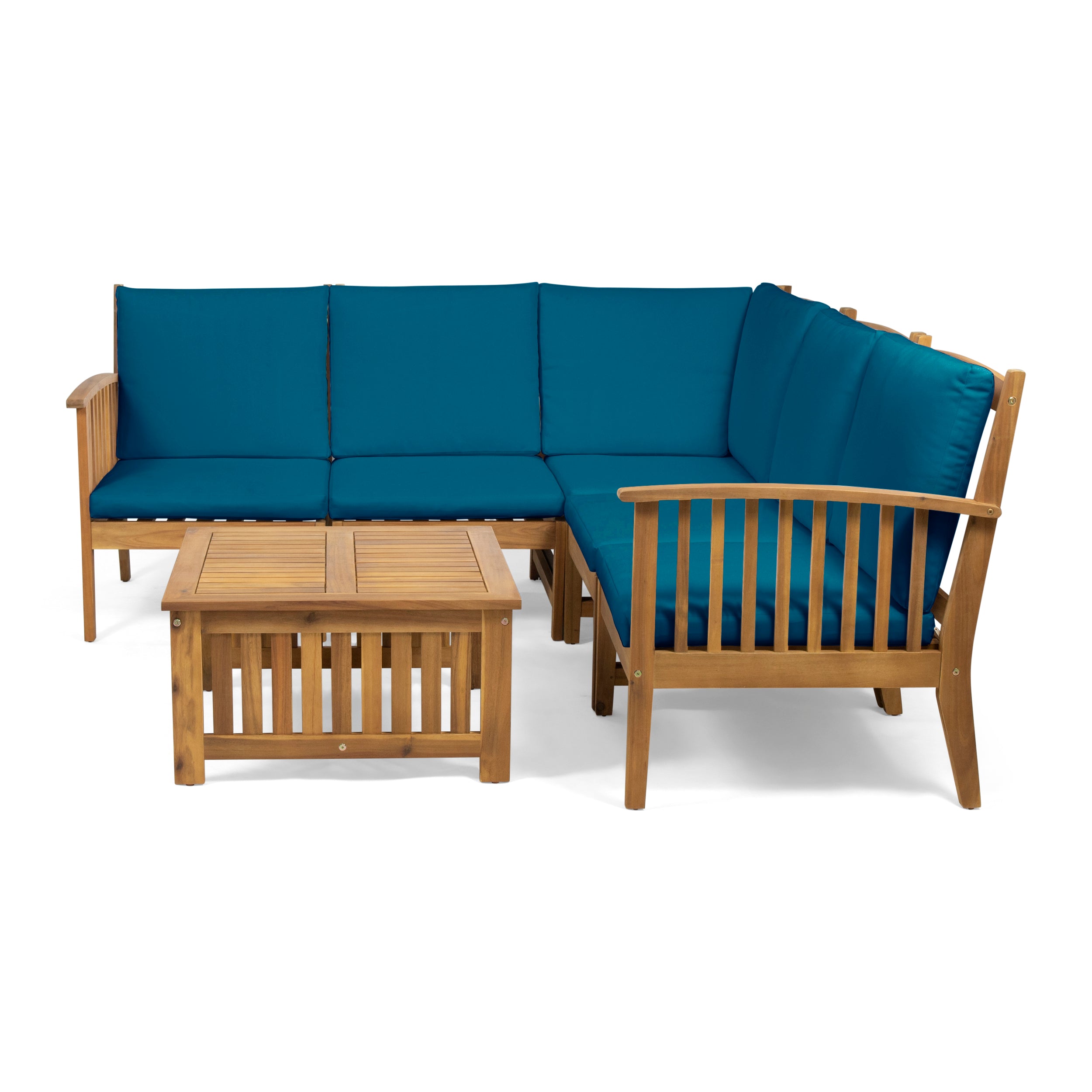 Maud Outdoor 5 Seater Acacia Wood Sofa Sectional Set