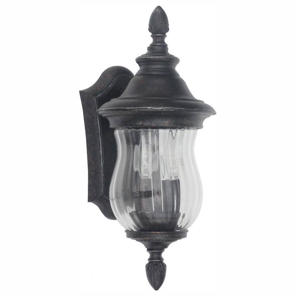 Home Decorators Collection Wesleigh 2-Light Bronze Outdoor Wall Lantern Sconce 23421