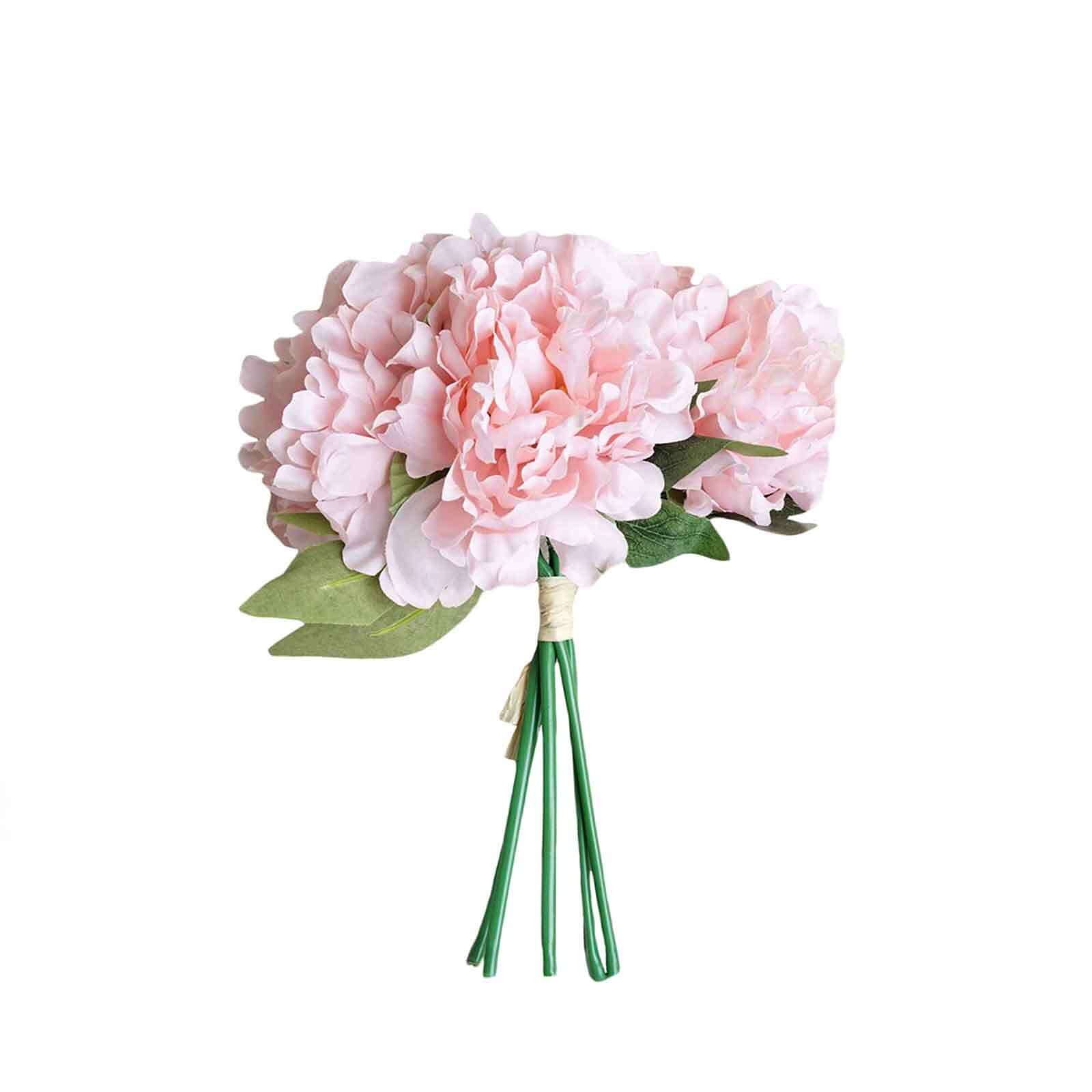 Pink Real Touch Artificial Silk Peonies Flower Bouquet 11