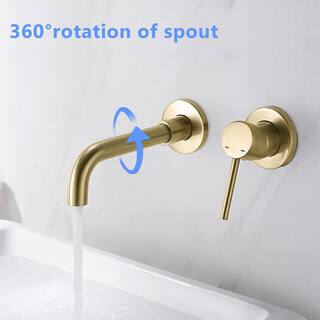 Magic Home Single-Handle Wall Mounted Bathroom Faucet in Matte Gold MS-B1904-BG