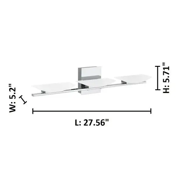 Eglo Metrass 3 LED Vanity Light w/ Chrome Finish and Satin Plastic Shade