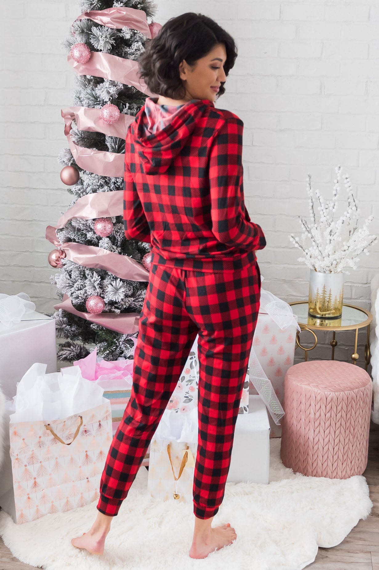 Buffalo Plaid Modest Lounge Set