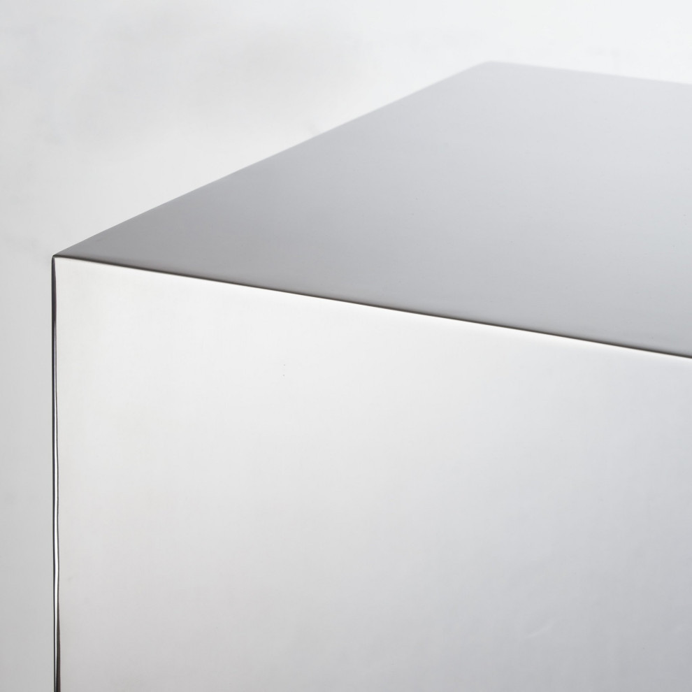 Arion Square Accent Table Stainless Steel   Modern   Side Tables And End Tables   by Virgil Stanis Design  Houzz