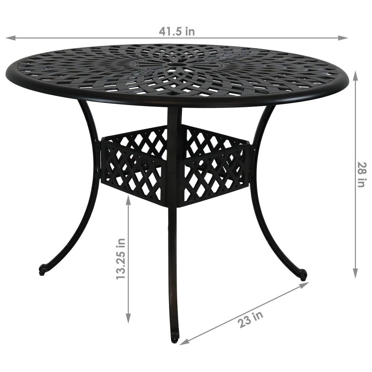 Ultimate Patio 41 1/2-Inch Round Cast Aluminum Outdoor Patio Table W/ Crossweave Design