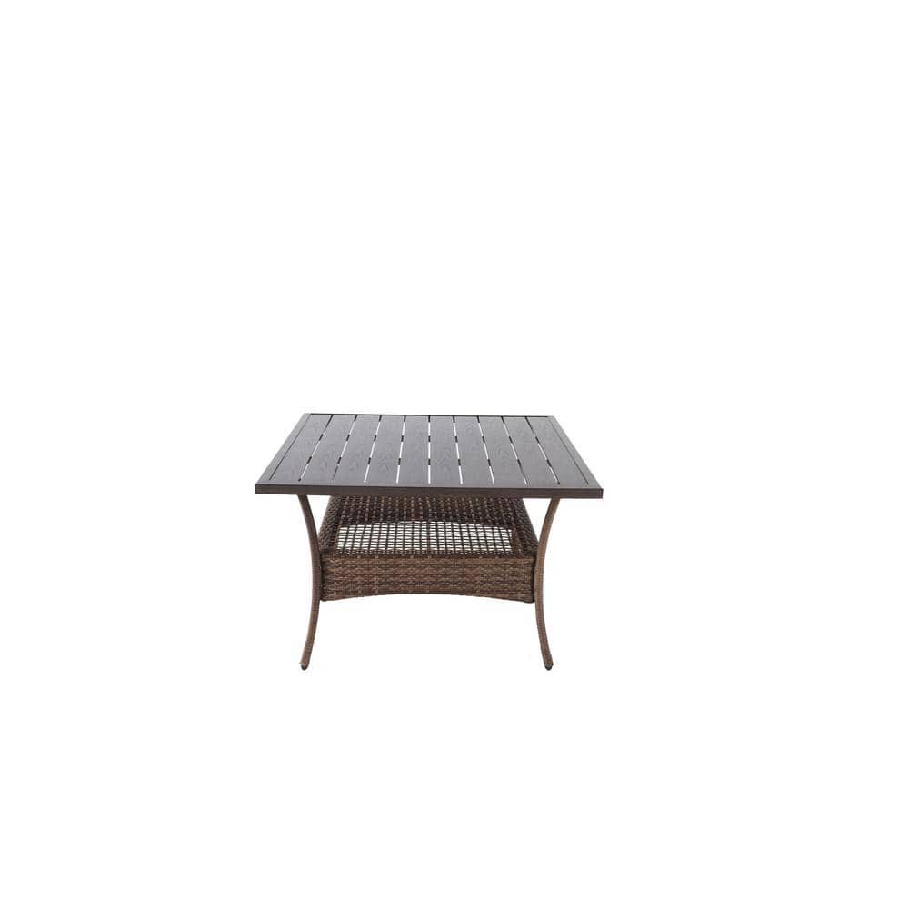 Hampton Bay Beacon Park Brown Steel Outdoor Patio High Coffee Dining Table