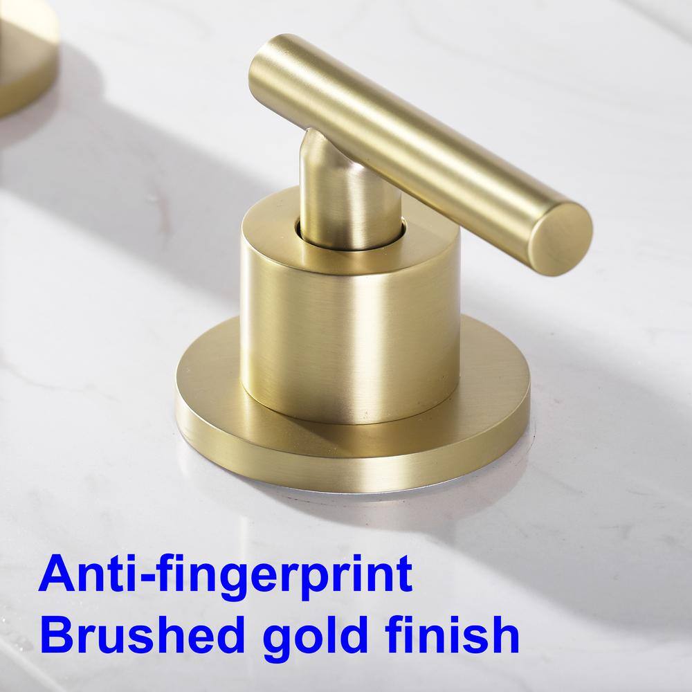 FORCLOVER 2-Handle Widespread Brass Bathroom Faucet in Brushed Gold Bidet Faucet LSD-BSFBG54