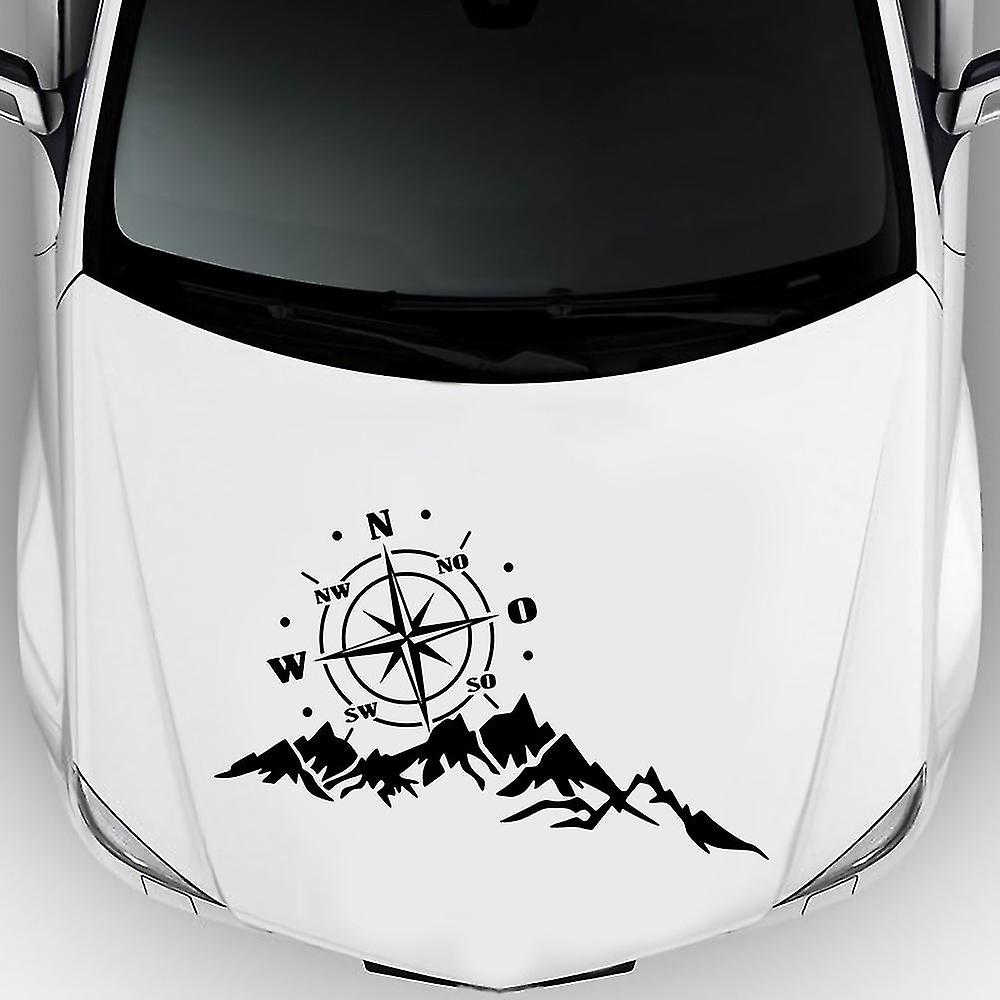 35x65cm Vinyl Auto Decal Navigate Car Sticker Off-road Compass Totem Mountain Compass Hood Car Door