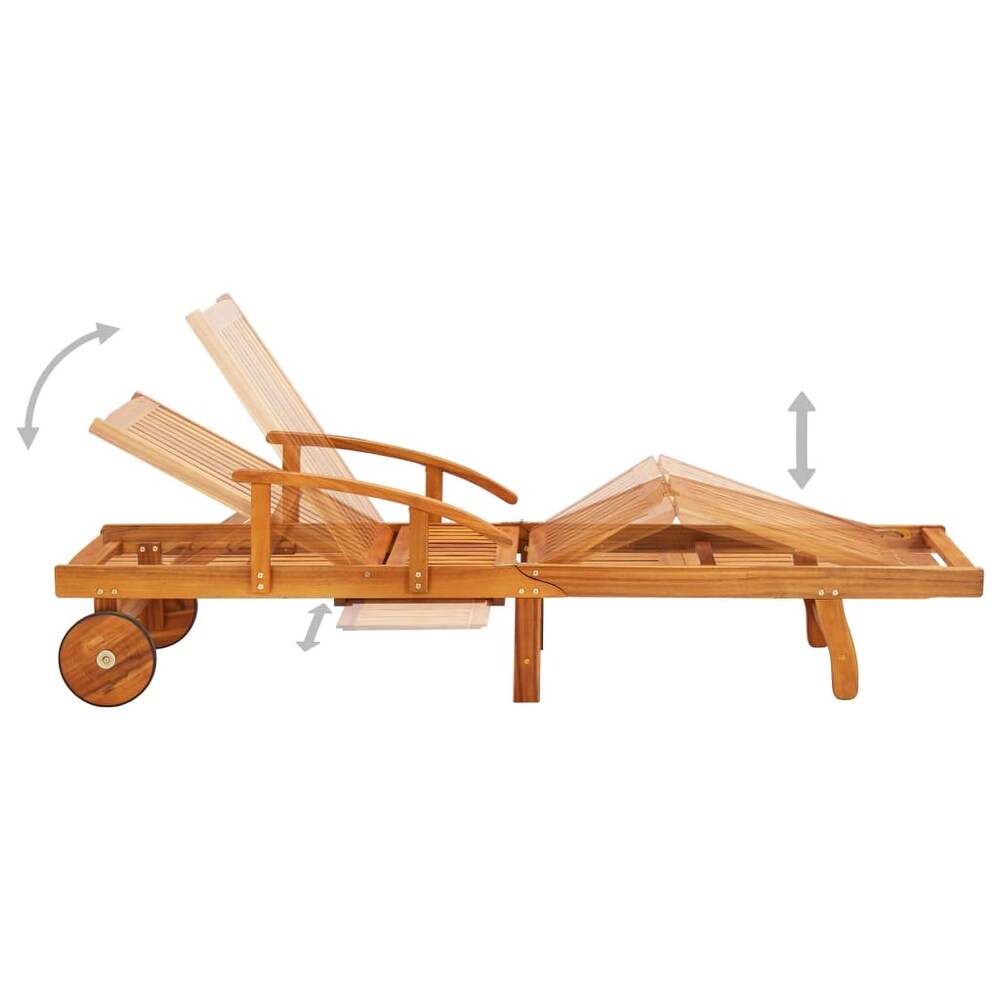 vidaXL Sun Loungers 2 pcs with Cushions Solid Acacia Wood   78.3\