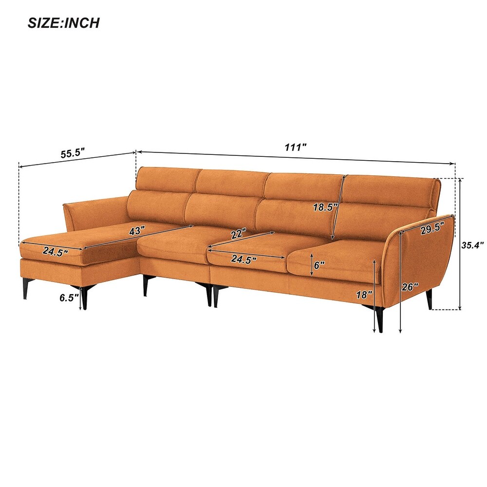 Sectional Sofa with Chaise Left/Right Handed Chaise