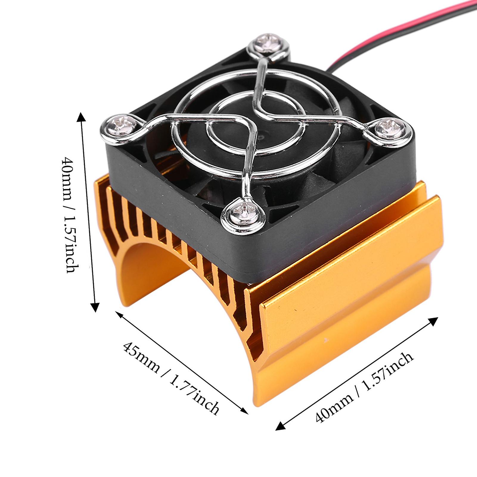 Heat Sink With Cooling Fan For 1/10 Scale Electric Rc Car 540 / 550 / 3650 Motor (gold)